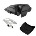 Matte Black Razor Trunk Backrest Pad Mount Rack Fit For Harley Road Glide 14-26