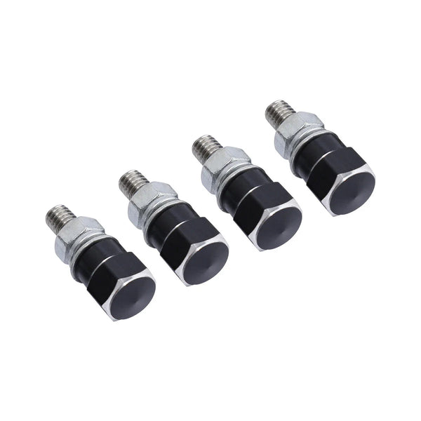 4 Black & Silver Hex License Plate Frame Bolts Motorcycle Tag Fastener US