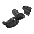 Black Driver Passenger Seat W/ Backrest Fit For Harley Road King 2014-2023