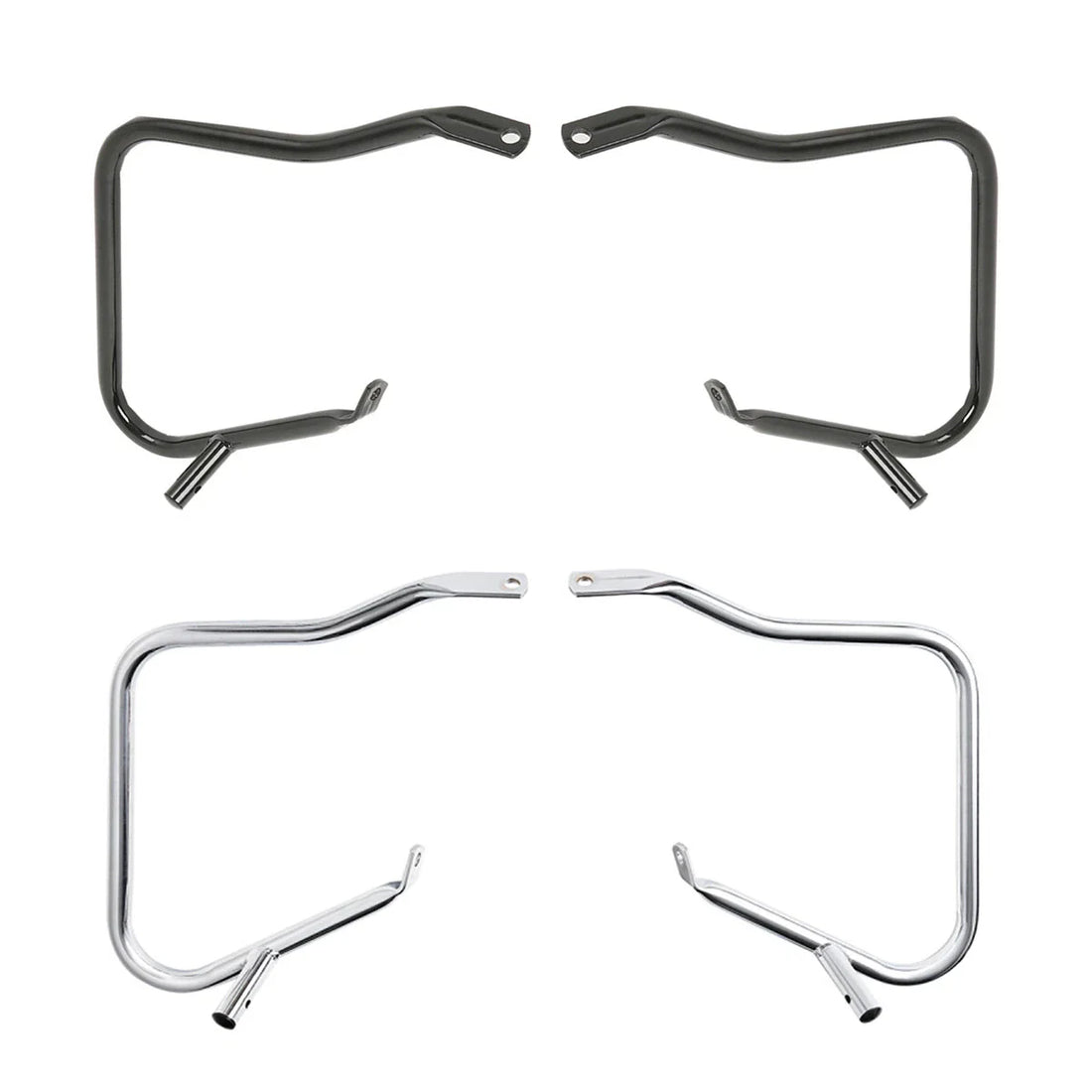 Black/Chrome Hard Saddlebag Guard Bracket Fit For Harley Street Glide 2014-2024