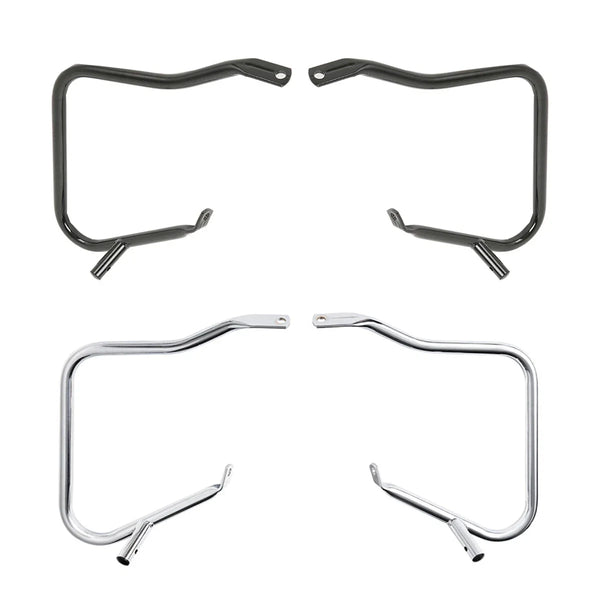 Black/Chrome Hard Saddlebag Guard Bracket Fit For Harley Street Glide 2014-2024