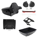 King Trunk Backrest Speakers LED Light Mount Plate Fit For Harley Touring '14-26