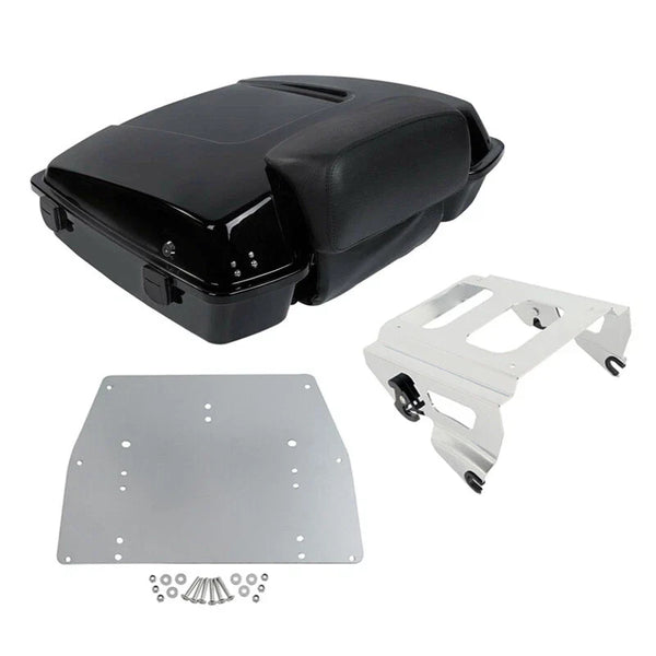 Black Razor Trunk & Solo Mount Plate Fit For Harley Electra Glide 2009-2013