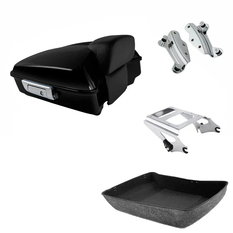 Chopped Trunk Backrest Mount Rack Docking Fit For Harley Road Glide 09-2013