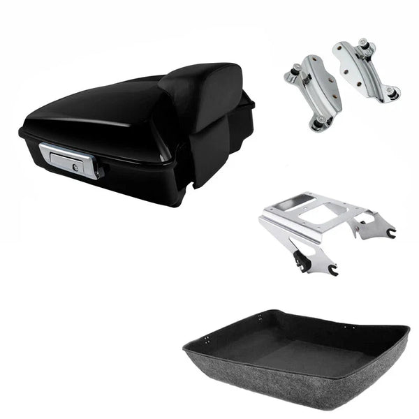 Chopped Trunk Backrest Mount Rack Docking Fit For Harley Road Glide 09-2013