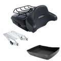 Chopped Trunk Backrest Rack Mount Fit For Harley Touring Road King Glide 14-2026