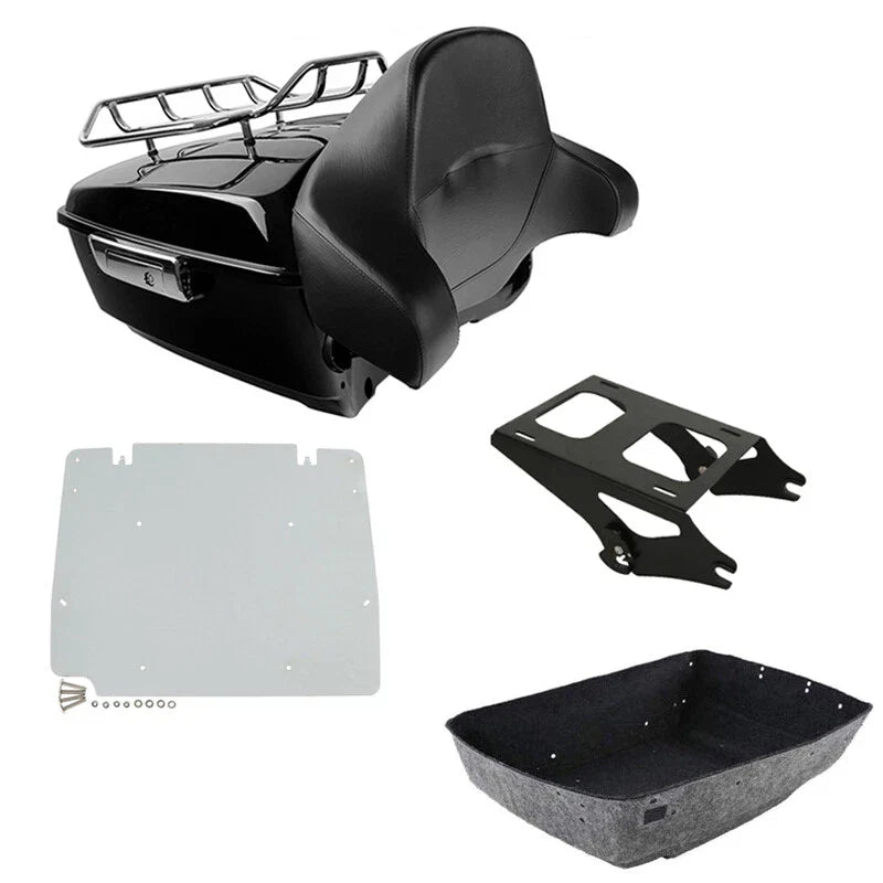 King Trunk Backrest Mount Rack Plate Fit For Harley Touring Electra Glide 14-26