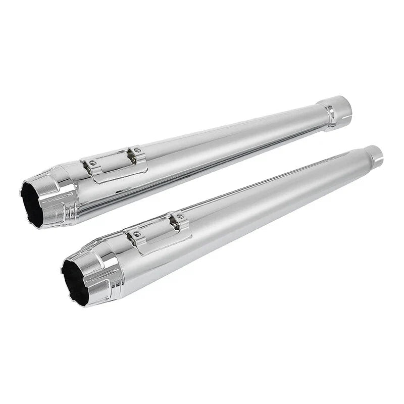 Chrome 4" Megaphone Slip-on Muffler Exhaust Pipes Fit For Harley Road King 17-25