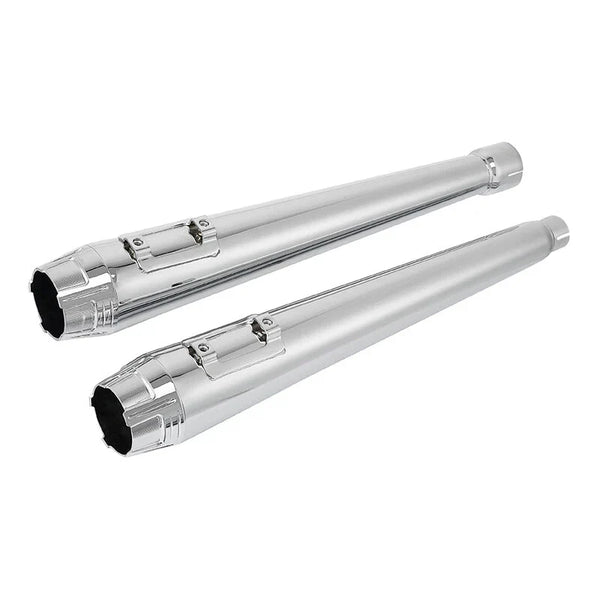 Chrome 4" Megaphone Slip-on Muffler Exhaust Pipes Fit For Harley Road King 17-25