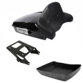 Black Chopped Trunk Luggage Backrest Mount Rack Fit For Harley Touring 2014-2026