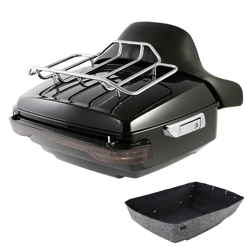 King Trunk Backrest Rack Light Fit For Harley Davidson Touring Road Glide 14-26
