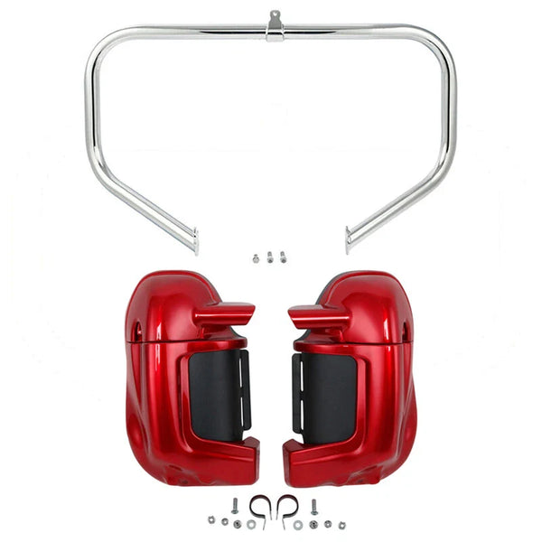Red Lower Vented Fairings Engine Guard Crash Bar Fit For Harley Touring 09-13 12