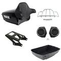 King Trunk Backrest Speakers Mount Rack Fit For Harley Touring Glide 14-Up