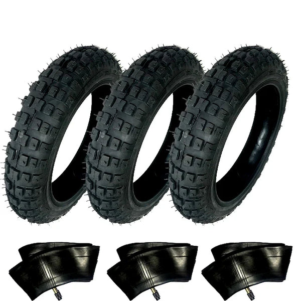 Set OF 3) HD Tires W/ 3) Tubes Straight Stem 2.50-10 2.50X10 For Razor SX500 10"