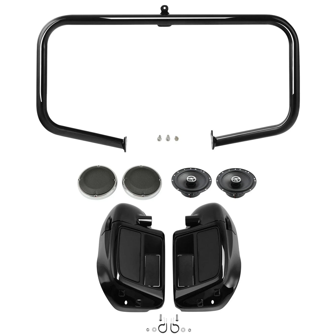 Lower Vented Fairings Speakers Engine Guard Fit For Harley Road King 14-24 Black
