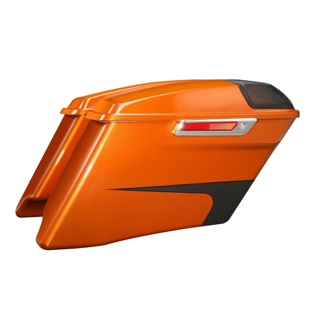 4" Stretched Saddlebags Fit For Harley Touring 14-24 Scorched Orange/Black Denim