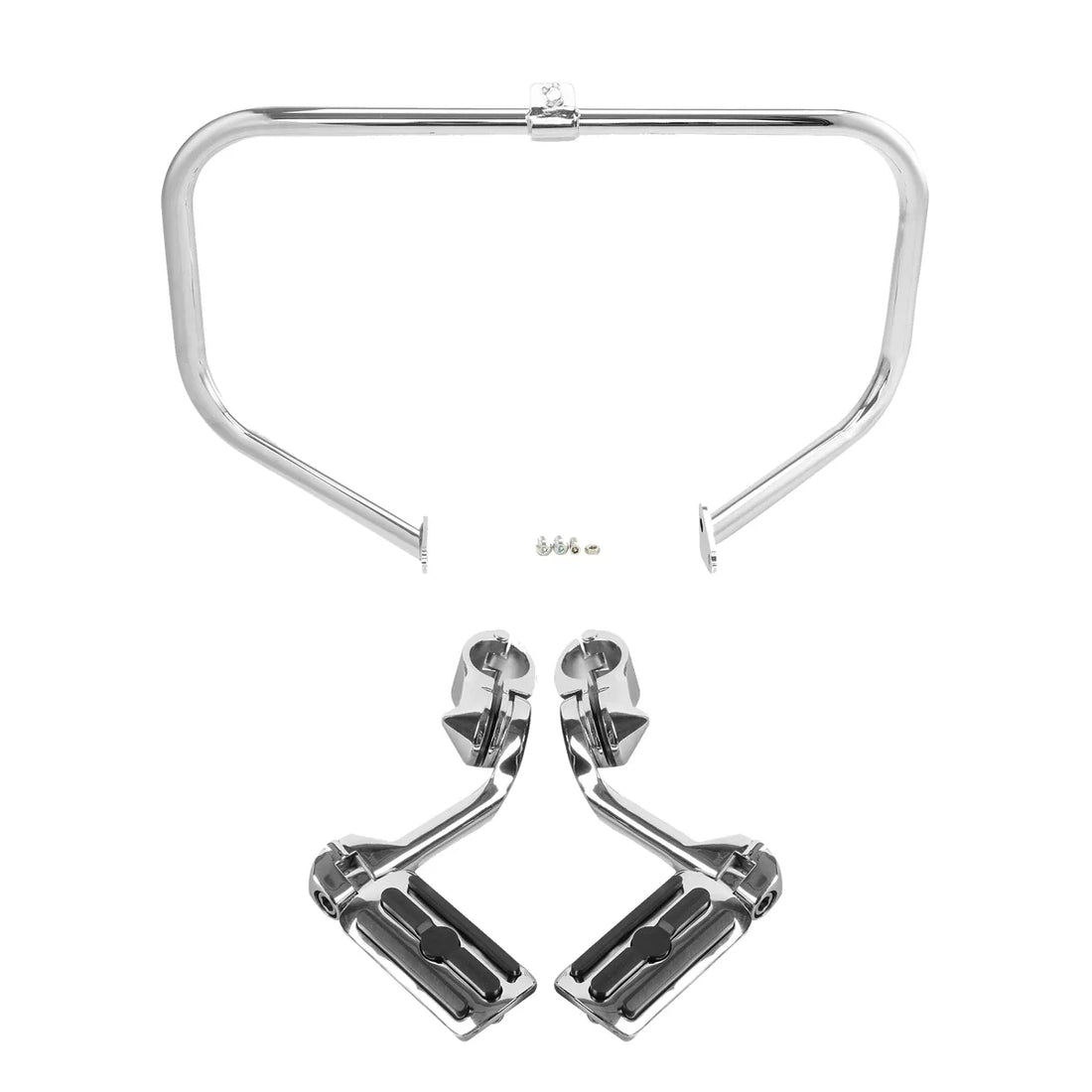 Chrome Engine Guard Bar & Footpeg Mount Fit For Harley Touring Road Glide 97-08