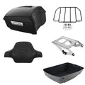 Matte Black King Trunk Luggage Backrest Mount Rack Fit For Harley Touring 14-26
