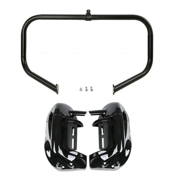 Lower Vented Fairing 6.5'' Speakers Crash Bar Fit For Harley Touring 2009-2013