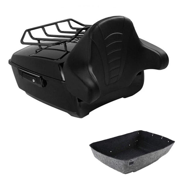 Black King Trunk Backrest Luggage Rack Fit For Harley Touring Road Glide 09-13