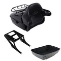 Black King Trunk Luggage Backrest Pad Mount Rack Fit For Harley Fat Boy 08-2017