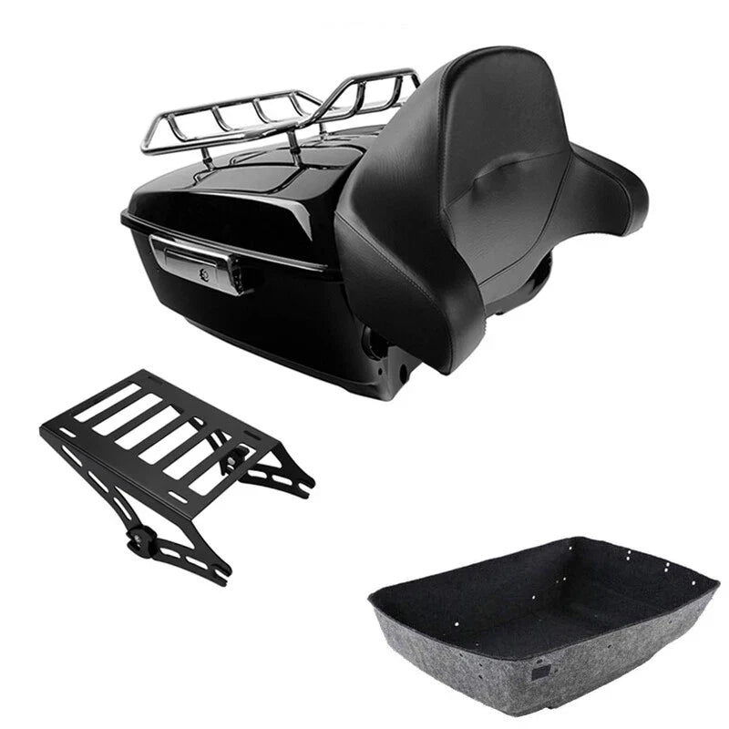 King Luggage Trunk Rack Backrest Mount Fit For Harley Touring Road Glide 2014-26