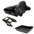 Black Chopped Trunk Backrest Mount Rack Fit For Harley Touring Road Glide 14-26