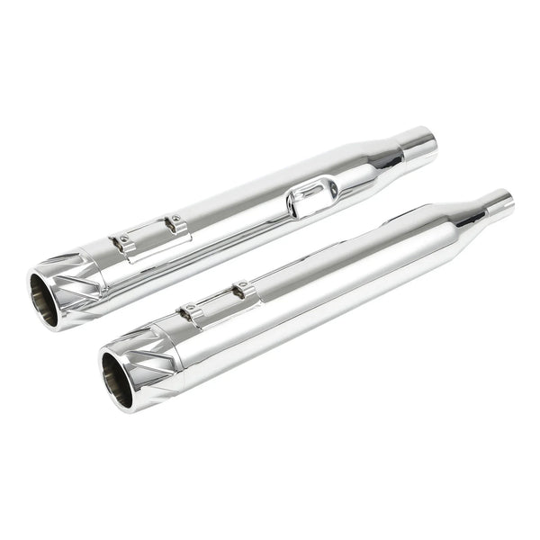 4" Chrome Slip on Straight Mufflers Exhaust Fit For Harley Touring 2017-2025 24