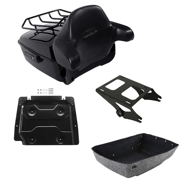 King Trunk Backrest Plate Mount Rack Fit For Harley Touring Street Glide 14-2026