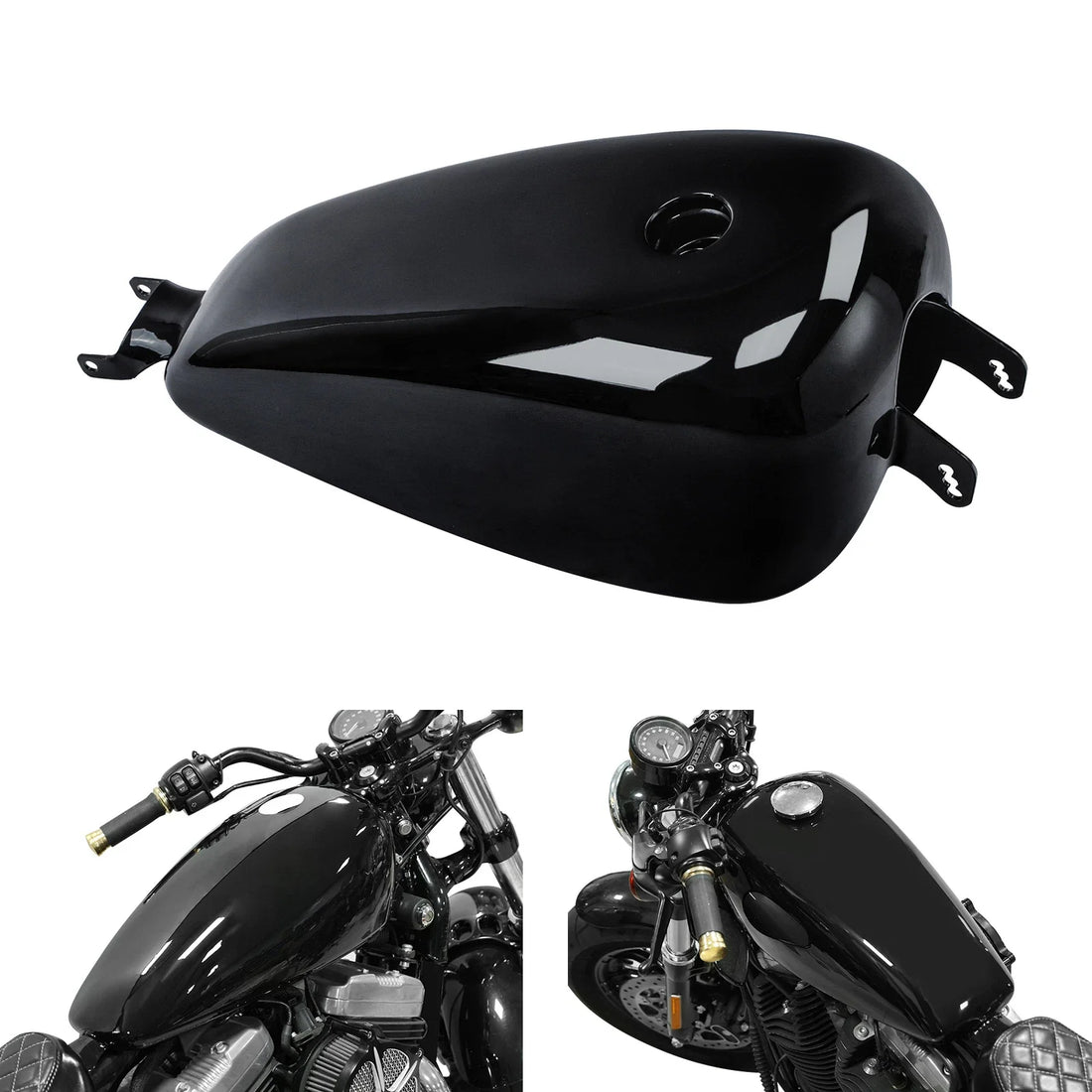 Vivid Black Gas Fuel Tank Carb Carbureted Fit For Harley Sportster XL1200 04-06