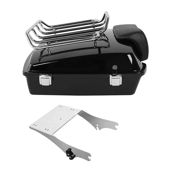 5.5'' Razor Trunk Backrest Two Up Mounting Rack Fit For Harley Touring 1997-2008
