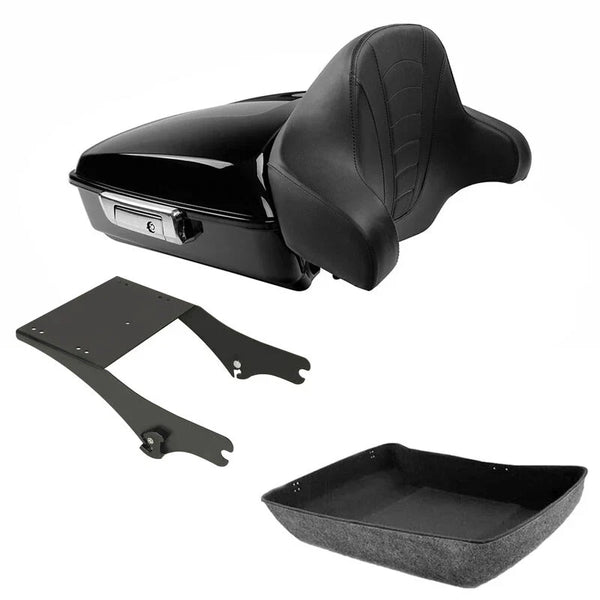 Chopped Trunk Pad Two-Up Mount Rack Fit For Harley Touring Electra Glide 97-08