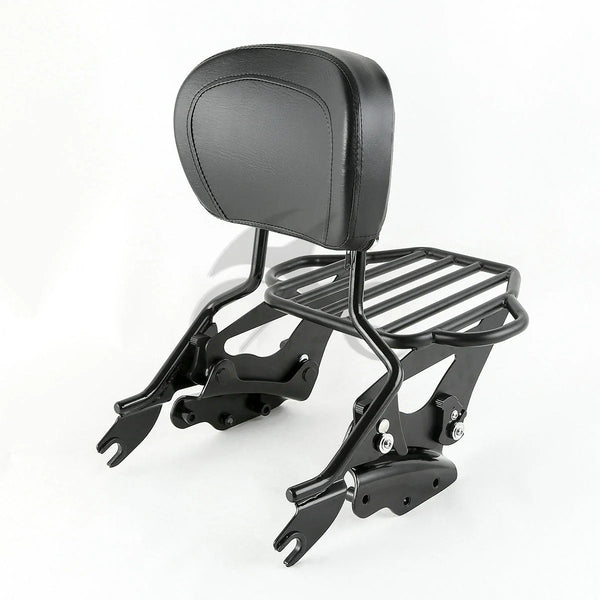 4 Point Docking Backrest Sissy Bar Luggage Rack Fit For Harley Road King 09-2013