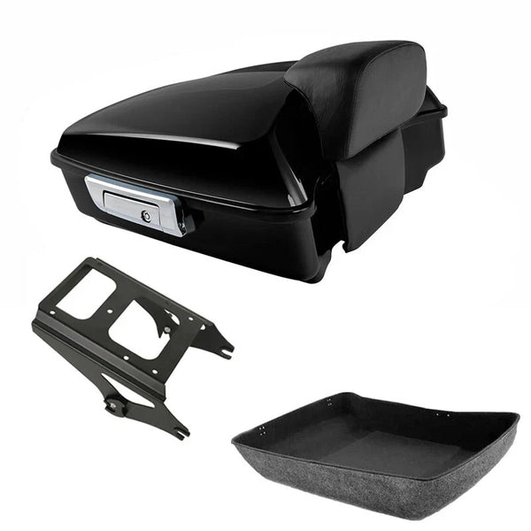 Chopped Trunk Backrest & Mount Rack Fit For Harley Touring Road Glide 2009-2013