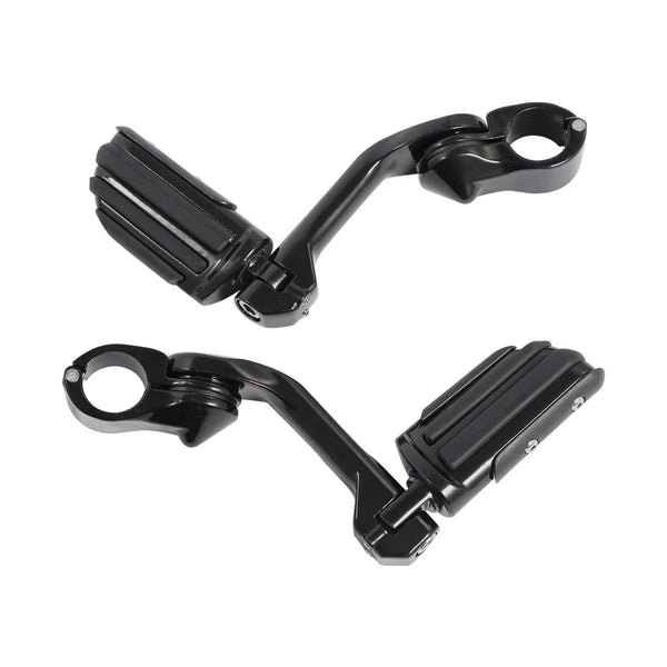 1-1/4" Long Angled Adjustable Highway Foot Pegs Rest Mount Kit For Harley Honda