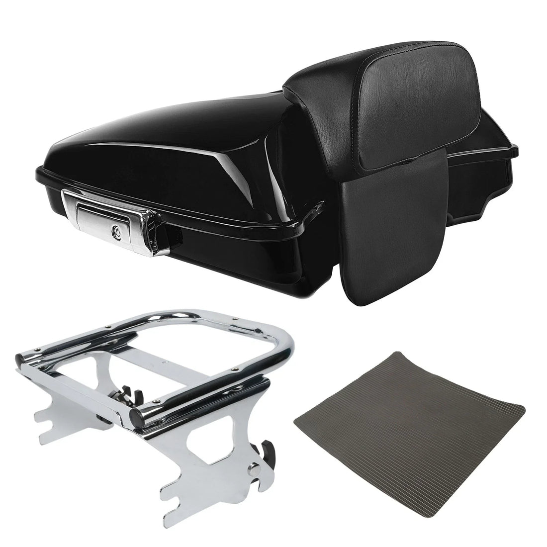 Razor Trunk w/ Backrest & Mount Rack Fit For Harley Touring Road Glide 1997-2008