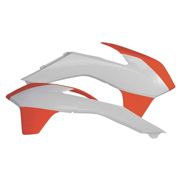 Acerbis Radiator Scoops 16 KTM Orange/White For KTM 500 XC-W 2014-2016