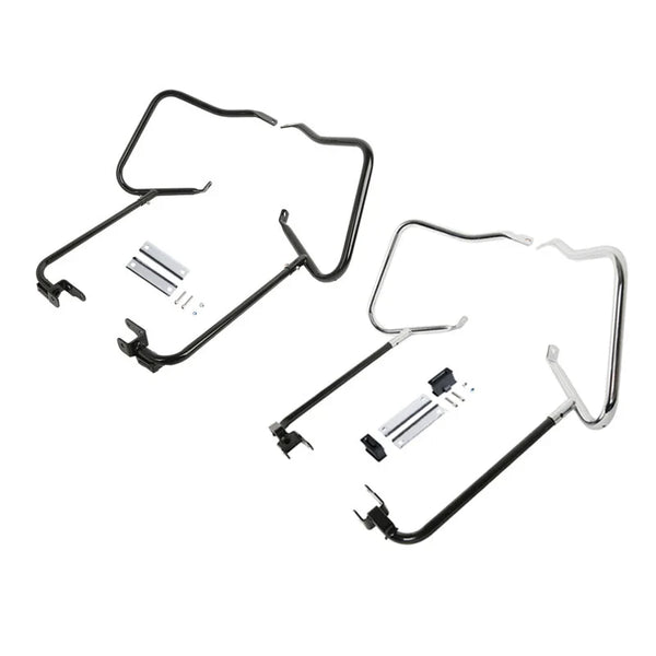 Chrome/Black Saddlebags Saddle Bag Guards Crash Bar For Harley Touring 2014-2024