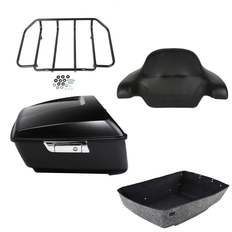 King Trunk Backrest Luggage Rack Fit For Harley Touring Street Glide 2014-2026