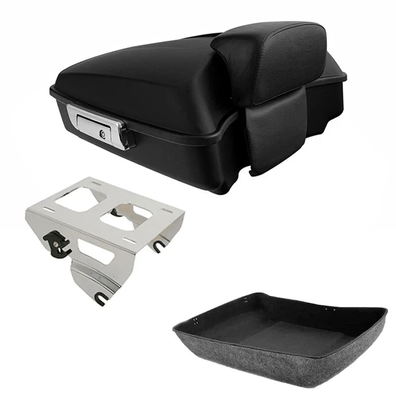 Matte Chopped Trunk Pad Solo Mount Fit For Harley Touring Street Glide 2014-2026