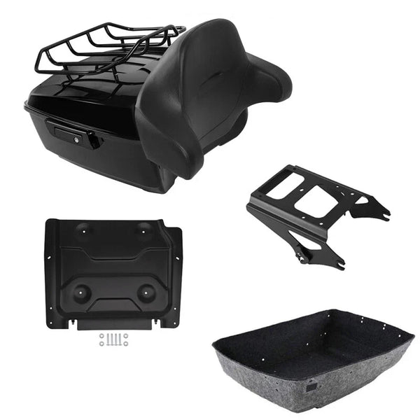 King Trunk Backrest Mount Rack Plate Fit For Harley Touring 2009-2013 Black