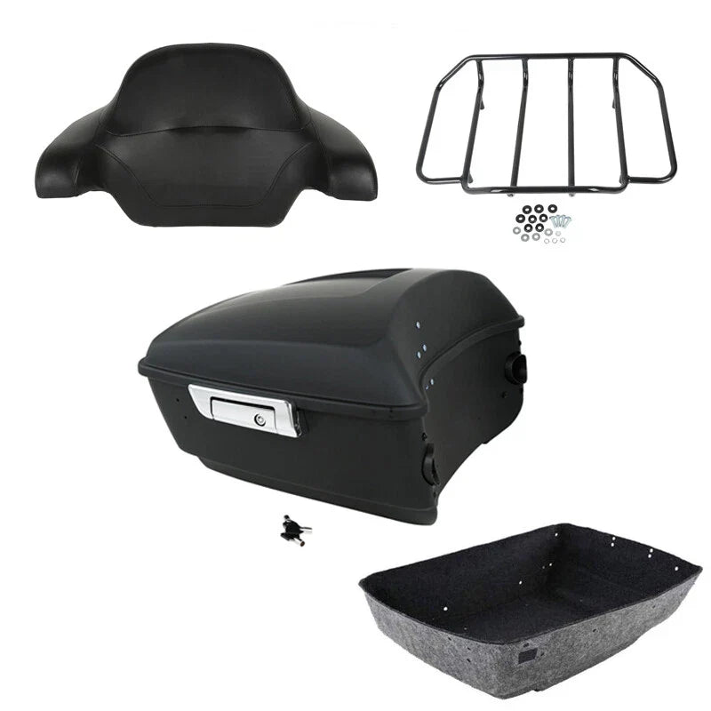 Matte Black King Trunk Backrest Rack Fit For Harley Touring Street Glide 14-2026