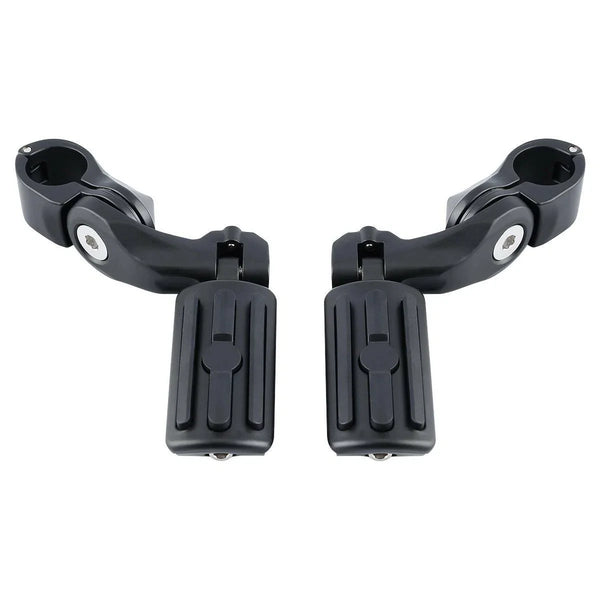 1-1/4" Matte Short Angled Highway Bar Engine Guard Footpegs Mount Fit For Harley