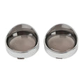 Chrome Visor-Style Turn Signal Bezels Smoke Lens Fit For Harley Softail Touring