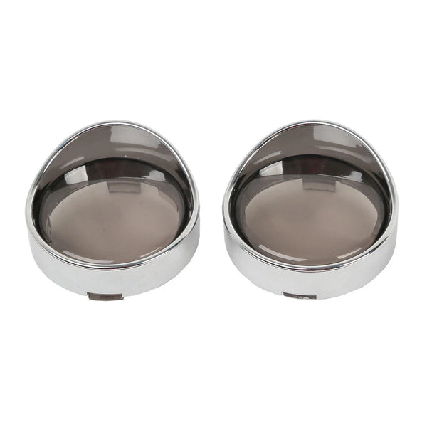Chrome Visor-Style Turn Signal Bezels Smoke Lens Fit For Harley Softail Touring