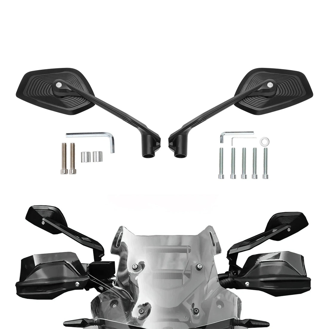 Black Rearview Side Mirrors Fit For BMW R1200GS R1250GS Adventure F800GS F900XR