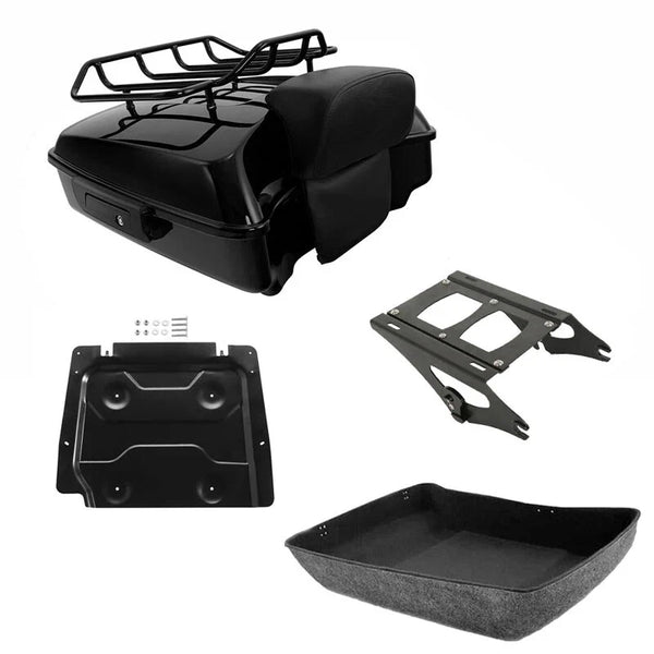 Chopped Trunk Pad Mount Rack Plate Fit For Harley Touring Road King Glide 14-26