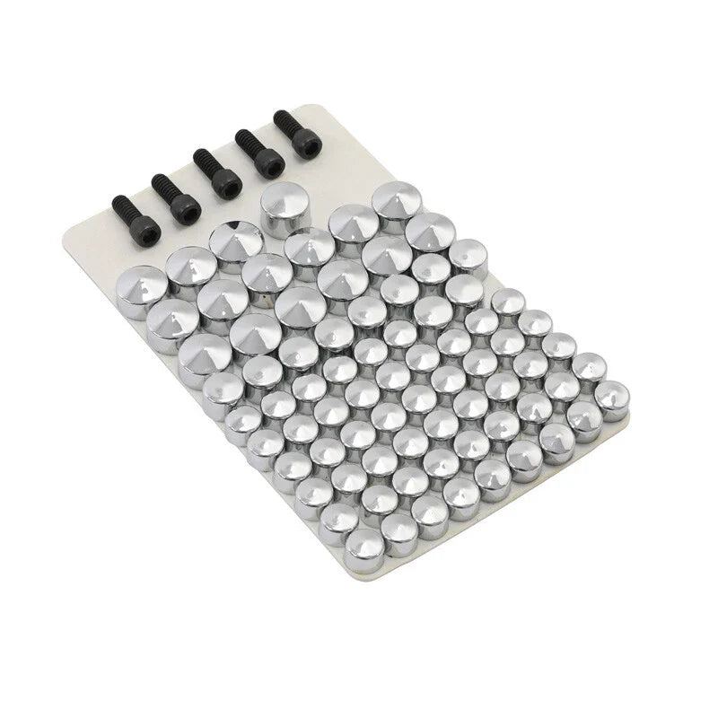75 Pcs Chrome Bolt Topper Caps Fit For Harley Road King Electra Glide 2007-2013