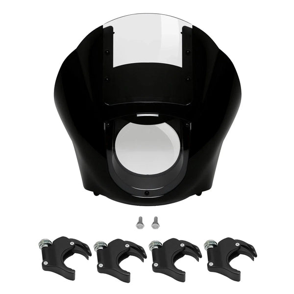 Quarter Headlight Fairing 49mm Clamps Fit For Harley Dyna Street Bob Super Glide