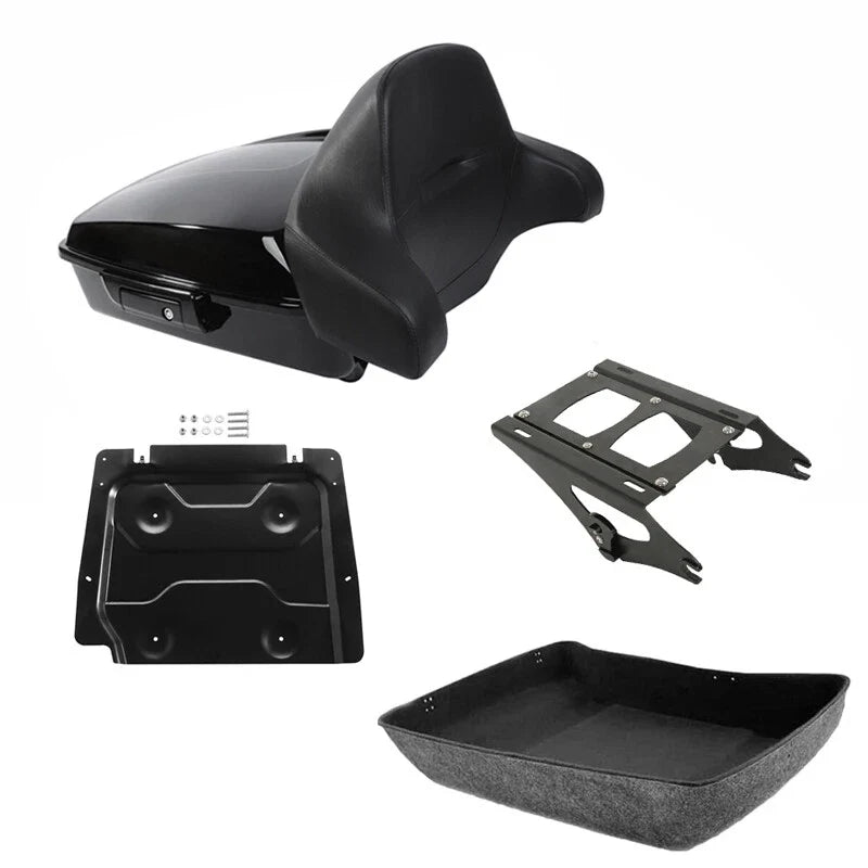 Chopped Trunk Backrest Mount Plate Fit For Harley Touring Road King Glide 14-26